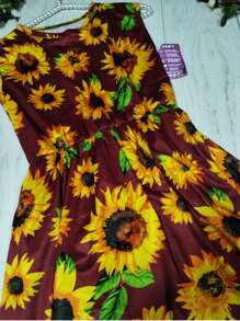 VESTIDO GIRASOL TELA FRESH SIN MANGA - Granate - Ver 3