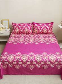 1入組親膚柔軟現代風格加厚拉絨床單，帶活性印花，多種顏色，適用於宿舍單人/雙人床 - 彩色 - 查看 2