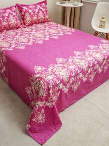 1入組親膚柔軟現代風格加厚拉絨床單，帶活性印花，多種顏色，適用於宿舍單人/雙人床 - 彩色 - 查看 4