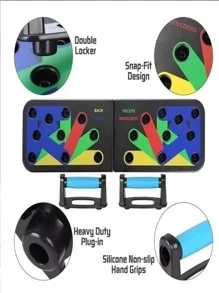 Soporte Lagartijas Pecho Hombro Espalda Tríceps Gym tabla de ejercicio portatil - Negro - Ver 3