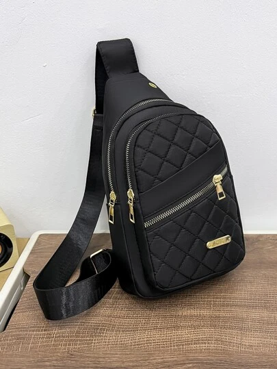 Casual Chest Bag, Simple Style, Convenient For Fitness, Outdoor Travel, Shoulder & Crossbody Bag Portable, Single Business Casual Work, Business, Commute, Outdoors, Travel For Teenagers, For Women, For Lady, For Male, For Female, For College Student, White-Collar Workers, For School Student Fashion, Minimalist, Vintage Leather Bag, Preppy Bum Bag For The First Day Of School