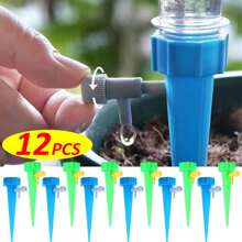 12pcs Automatic Drip Irrigation System Self Watering Spike For Flower Plants Greenhouse Garden Adjustable Auto Water Dripper Device - Multicolor - View 1