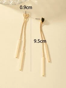 1对女士长流苏耳环，优雅个性时尚耳环，适合派对、婚礼、度假、返校、新年等场合，也是馈赠亲朋好友的理想礼物。 - 金黃色 - 查看 3