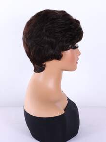 Thẳng Nâu 6 Inch Thêm Ngắn Sợi tổng hợp Chất xơ Tóc giả Tóc mái Đối với phụ nữ - màu nâu - Xem 4