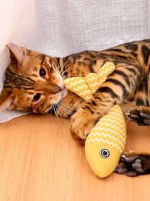 模擬魚貓玩具帶貓薄荷風味 - 灰色 - 查看 5