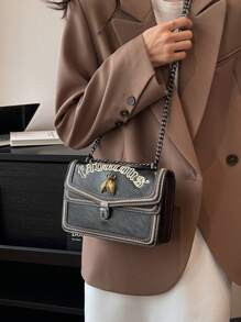 Quyến rũ, thanh lịch, kỳ nghỉ tinh tế, Old Money Di động Metal Bee Decor Túi vuông Dây đeo có khóa đẩy Thời trang dành cho các cô gái tuổi teen Nữ sinh viên đại học, Công nhân cổ trắng, Tân binh & Công nhân cổ trắng Hoàn hảo cho văn phòng, Hoàn hảo cho hoạt động ngoài trời, Hoàn hảo cho bữa tiệc, Dạ hội, Ăn tối, Đám cưới, Công việc, Kinh doanh, Đi làm - màu đen - Xem 3