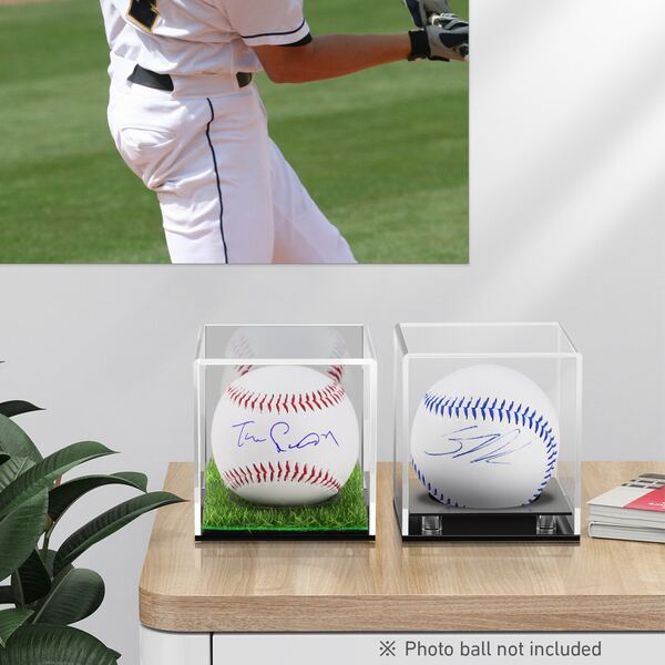 Baseball Cube Holder, Autographed Baseball Display Case, Acrylic Baseball Showcase, Protection