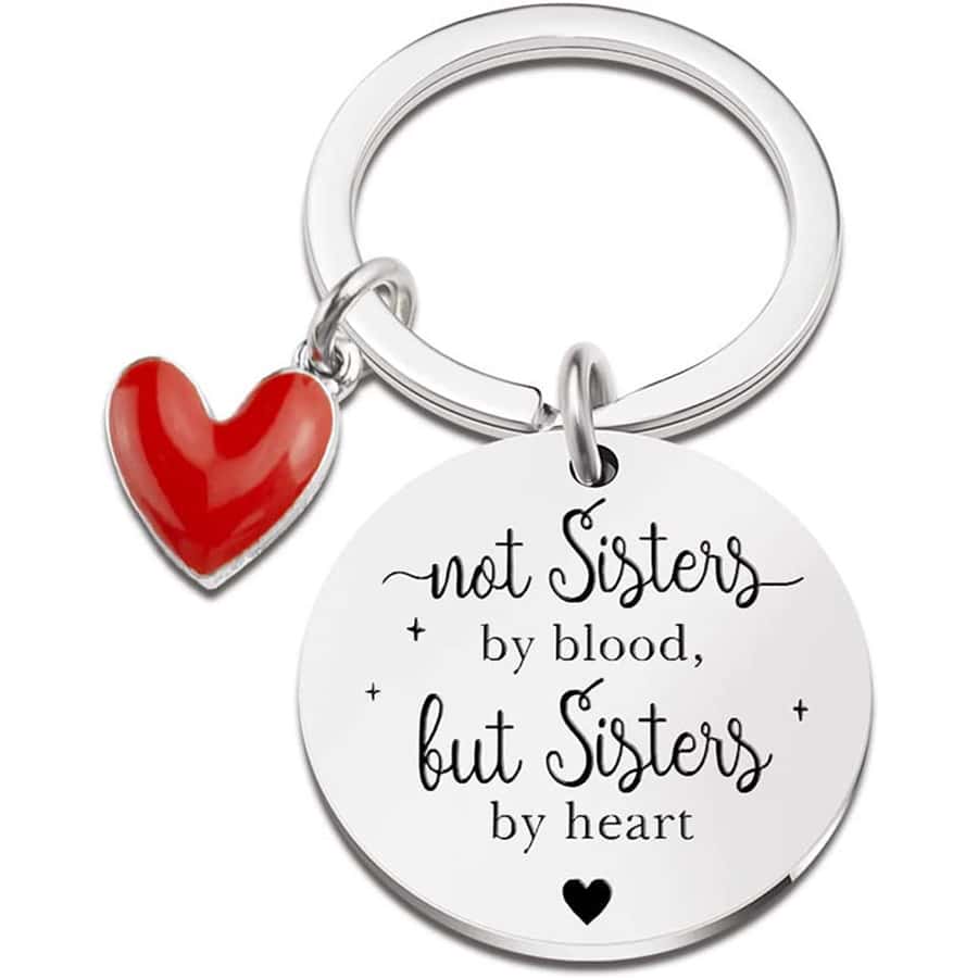 1入組不銹鋼鑰匙圈姐姐至姐妹丈夫,,男朋友,女朋友,生日或者情人節禮品