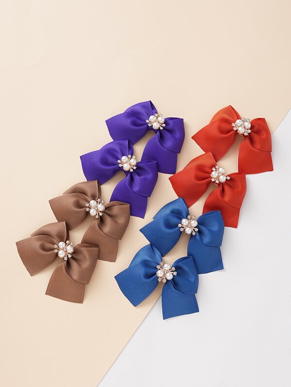 Set of 8 children's hair clips with bow decoration SHEIN USA