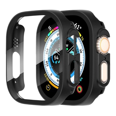 Capa case Bumper C Vidro 3d Temperado compatível Apple Watch Série ULTRA smartwatch do tanmanha mesmo 49 mm