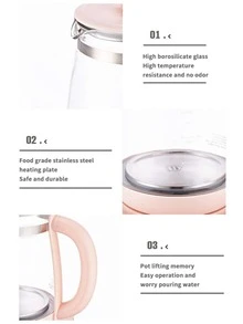 1pc PP Electric Kettle, Modern Multi-function Thickened Electric Kettle For Home - Pink - View 6