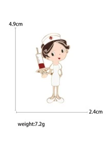 1入組鋅合金護士形狀胸針