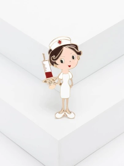 1入組鋅合金護士形狀胸針