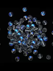 30-100入組4/6/8mm超亮閃亮ab色透明玻璃珠,diy珠寶製作材料 - 無色 - 查看 3