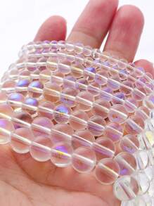 30-100入組4/6/8mm超亮閃亮ab色透明玻璃珠,diy珠寶製作材料 - 無色 - 查看 6