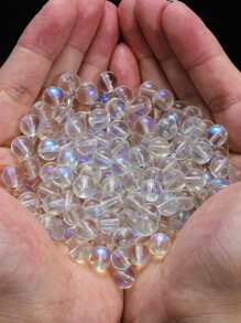 30-100入組4/6/8mm超亮閃亮ab色透明玻璃珠,diy珠寶製作材料 - 無色 - 查看 5