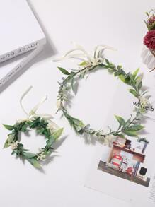 2 件女士美丽森系仿真花环，非常适合海滩度假拍摄装饰 - 彩色 - 查看 2