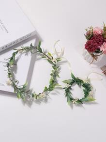 2 件女士美丽森系仿真花环，非常适合海滩度假拍摄装饰 - 彩色 - 查看 4