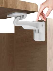 10 chiếc khóa chốt tủ thiết kế ẩn không cần dụng cụ bảo vệ trẻ em, sản phẩm gia dụng cho trẻ em, cửa tủ ngăn kéo, quà tặng trang trí gia đình cho tiệc mừng em bé - trắng - Xem 2