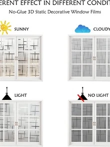 1卷磨砂靜電吸附窗戶膜裝飾自黏式UV阻塞熱控制玻璃貼紙適用於隱私 - 銅色 - 查看 4