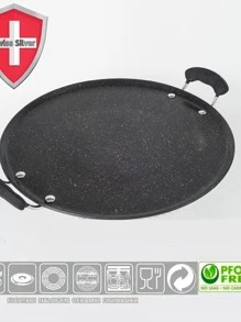 Sartén Redondo Tipo Comal Mármol 34.5 cm Antiadherente Swiss Silver - Negro - Ver 6