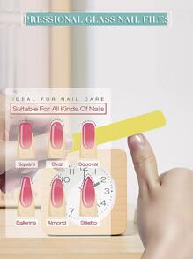 Nano Glass Nail Shiner, 1pc Minimalist, Nail File For Natural Fingernails Toenail - Yellow - View 2