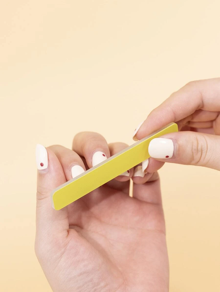 Nano Glass Nail Shiner, 1pc Minimalist, Nail File For Natural Fingernails Toenail - Yellow - View 1