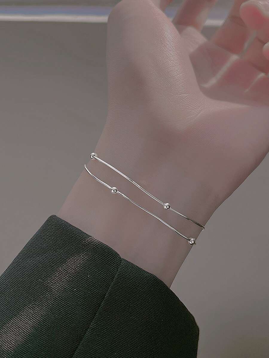 Nooxian 1入組時尚不銹鋼手環 - 銀色 - 查看 1