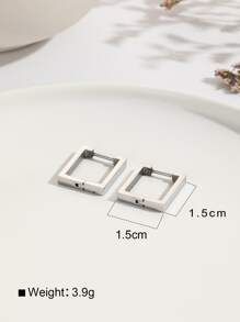 方形設計圓耳環