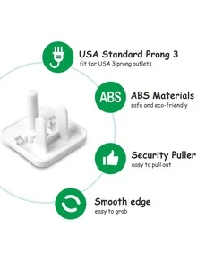 38pcs Baby USA 3 Pins Plug Protector - White - View 7