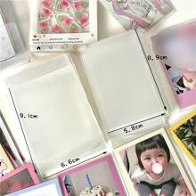 50 piezas/paquete Tarjeta , transparente Kpop Postales Bolsas - transparente - Ver 2