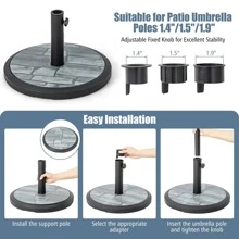 19'' Patio 35 LBS Round Umbrella Base Stand Holder 1.4''-1.9'' Market Table Outdoor
