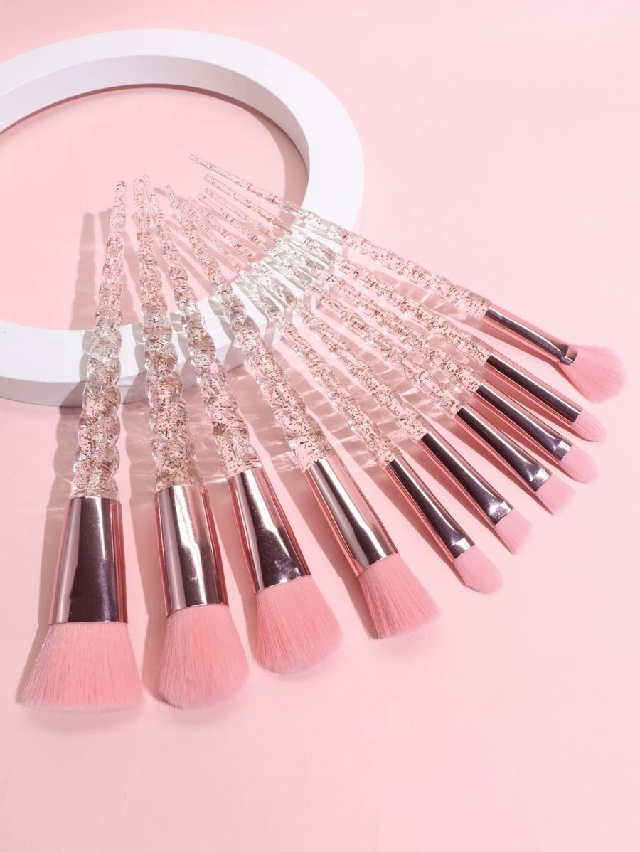 Bộ 10 cọ trang điểm chuyên nghiệp bao gồm cọ má hồng, cọ phấn phủ, cọ phấn mắt và cọ trang điểm mặt. Bộ cọ trang điểm, bộ dụng cụ trang điểm, bộ trang điểm hoàn chỉnh, bộ cọ trang điểm, bộ trang điểm đầy đủ, bộ cọ, bộ cọ trang điểm, bộ quà tặng trang điểm, bộ sản phẩm, quà tặng kèm, cọ trang điểm chuyên nghiệp, bộ trang điểm hoàn chỉnh. - Hồng - Xem 1