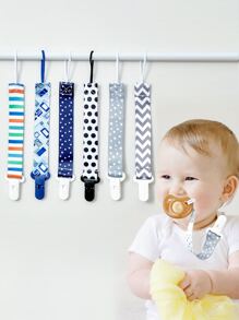 2 件双面花卉奶嘴夹，婴儿牙胶玩具挂带防丢失夹 - 彩色 - 查看 1