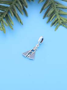 HuooNew 1入組時尚925純銀串珠吊墜,中性,週年慶派對 - 銀色 - 查看 2