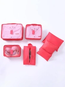 7 Cái/bộ Túi Đựng Đồ Du Lịch, Thuận Tiện Cho Đi Công Tác Và Du Lịch, Túi Đựng Đồ Chia Vali - Xám - Xem 3