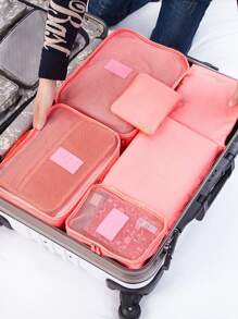 7 Cái/bộ Túi Đựng Đồ Du Lịch, Thuận Tiện Cho Đi Công Tác Và Du Lịch, Túi Đựng Đồ Chia Vali - Xám - Xem 8