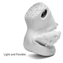 Women's Jazz Shoes Lace-up Sneakers - Breathable Air Cushion Lady Split Sole Athletic Walking Dance Shoes Platform - 白色 - 查看 6