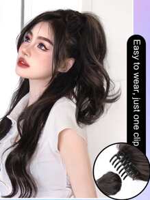 Múa Đen 14 Inch Ngắn Polyester Sợi tổng hợp Tóc đuôi gà Đối với phụ nữ - màu đen - Xem 5