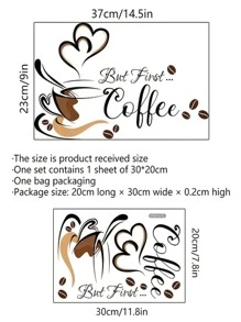 1 pieza Taza de café inglés Pegatina de pared - Multicolor - Ver 3