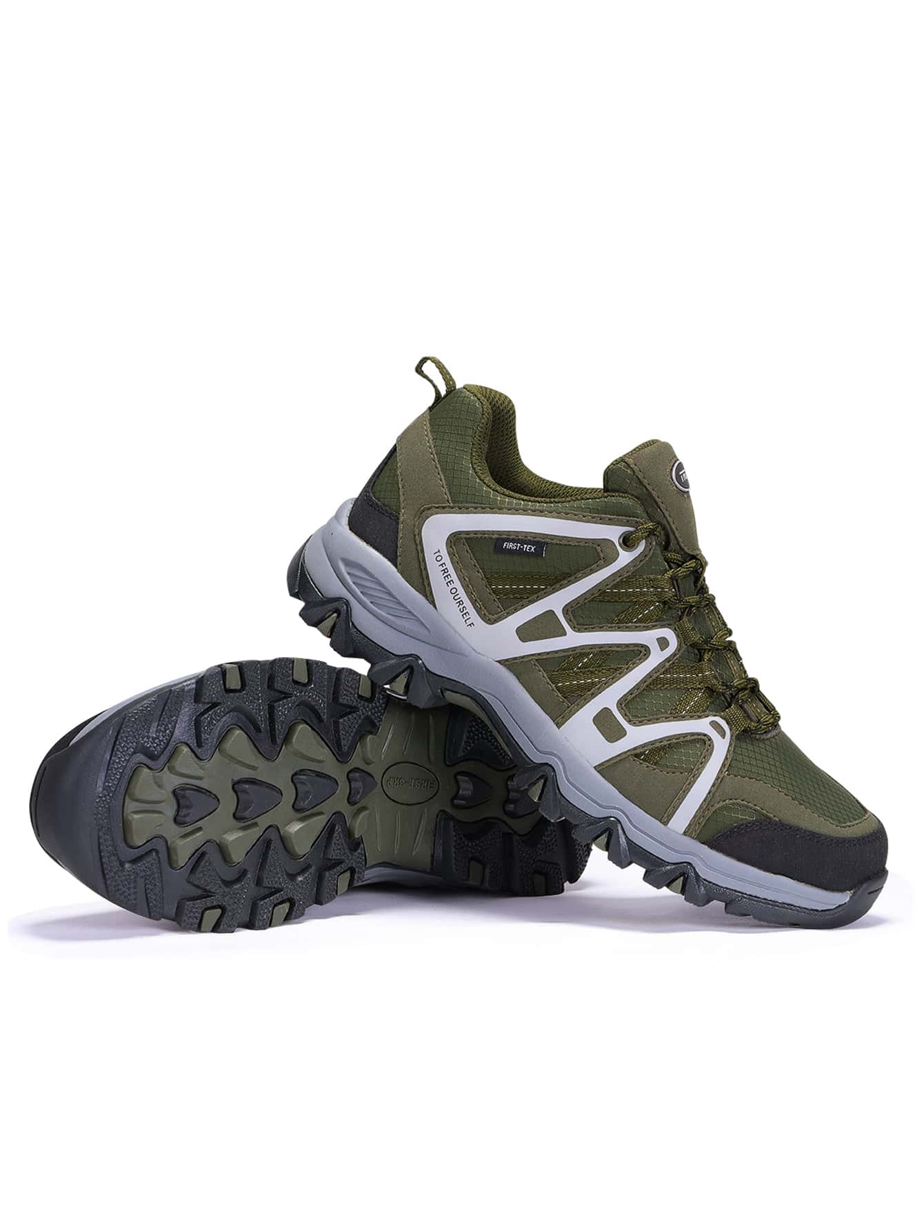 TFO Men Colorblock Lace-up Front Hiking Shoes, Sport Outdoor Sneakers