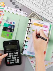 A6 Budget Organizer Cash Envelope System With 4 Zipper Pockets, 54-week & 12-month Planner, 14 Expense Budget Sheets, 6 Sticky Tabs Notebook, Green - Green - View 6