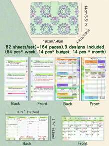 A6 Budget Organizer Cash Envelope System With 4 Zipper Pockets, 54-week & 12-month Planner, 14 Expense Budget Sheets, 6 Sticky Tabs Notebook, Green - Green - View 2