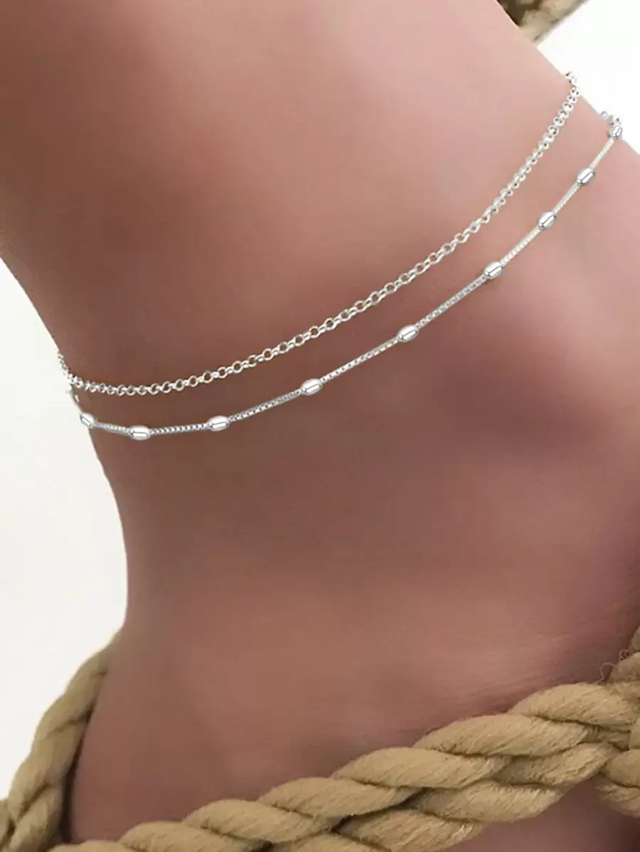 17KM 2pcs/set Minimalist Chain Anklet