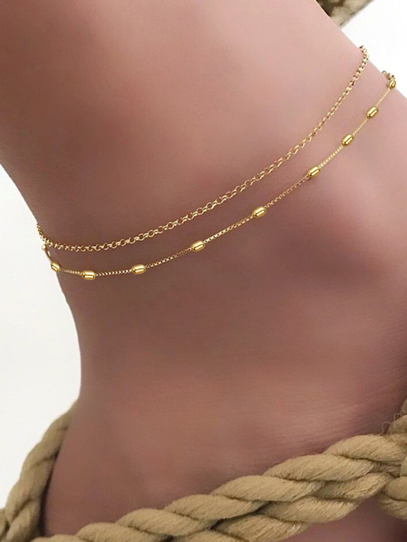 17KM 2入組/套極簡鏈式腳鏈