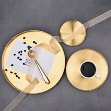 金属储物托盘，金色化妆品收纳托盘，情人节礼物 - 金色 - 查看 3