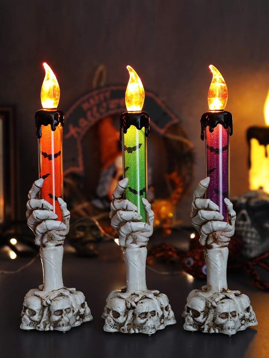 1pc Party Skull Hand Shaped Candle Holder, Party Decoration Creative