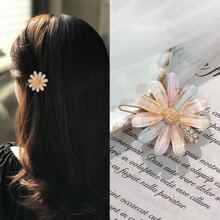 4件組女款新式水鑽與仿珍珠髮夾套組，甜美可愛髮飾，適合外出、商務、通勤、休閒、度假、海灘、Ins風、Y2K風、派對、波希米亞風、情人節、髮夾抓夾、校園用品、大學、珍珠髮飾、頭飾、髮夾、母親節 - 金色 - 查看 5