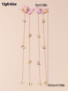 2 Ladies Butterfly Tassel Press Clip Hair Clips Street,Y2k Claw Clips Hair Claws Hair Barrettes, School Stuff