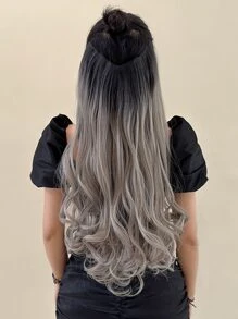 Straight Multicolor 26 Inch Long Synthetic Fiber Clip-In Hair Extension For Daily Party Used, For Women - Multicolor - View 1